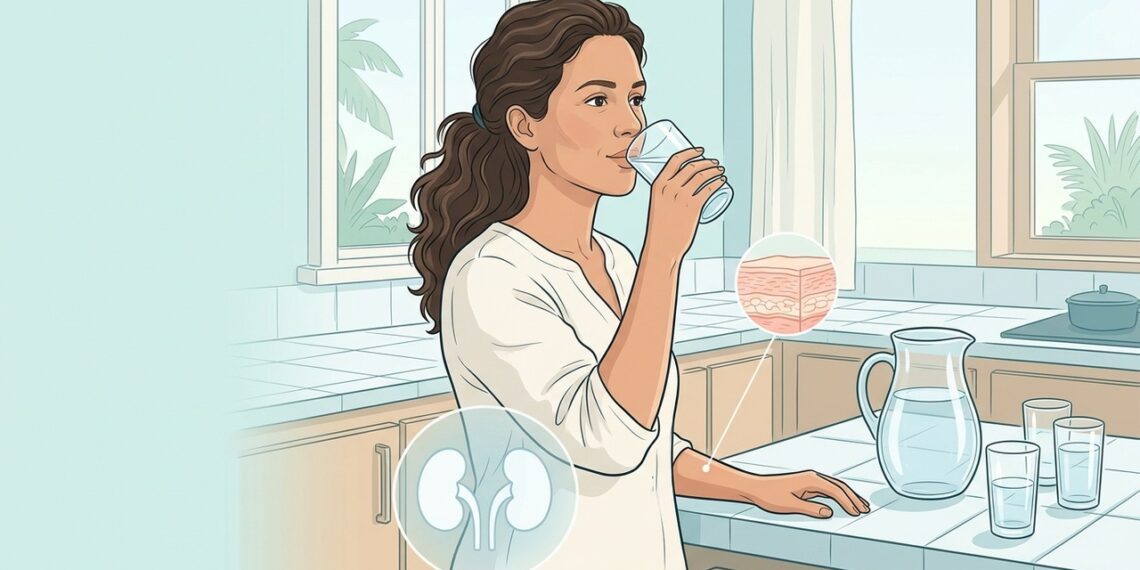 Quantos copos de água por dia é recomendado beber para cuidar da saúde dos rins e da pele em qualquer idade