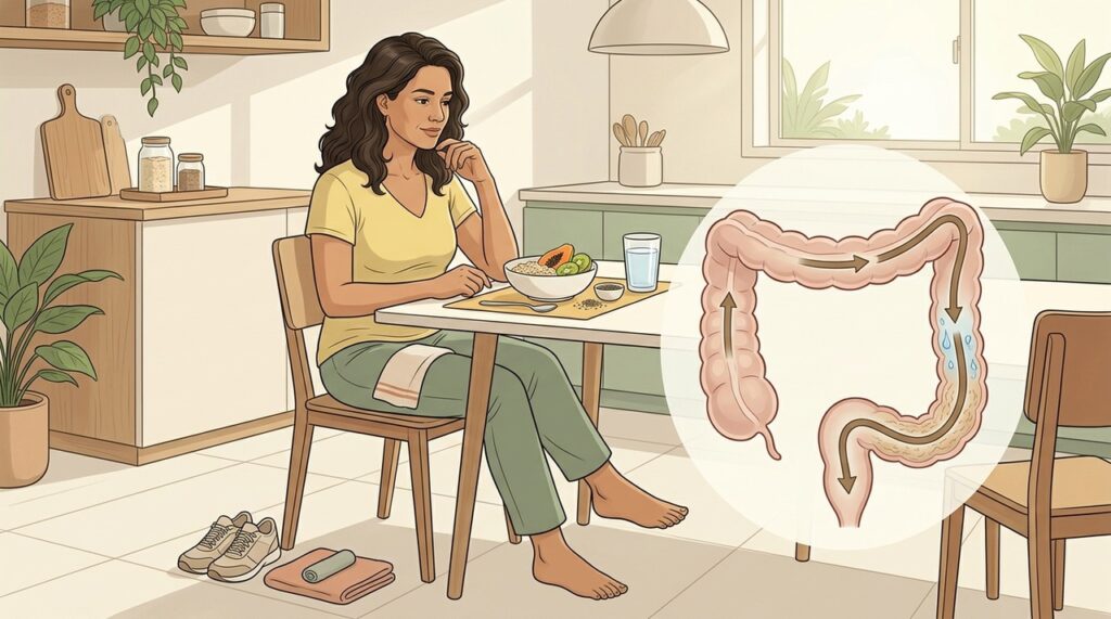 Kiwi, ameixa, probióticos e movimento podem integrar uma rotina intestinal mais regular.