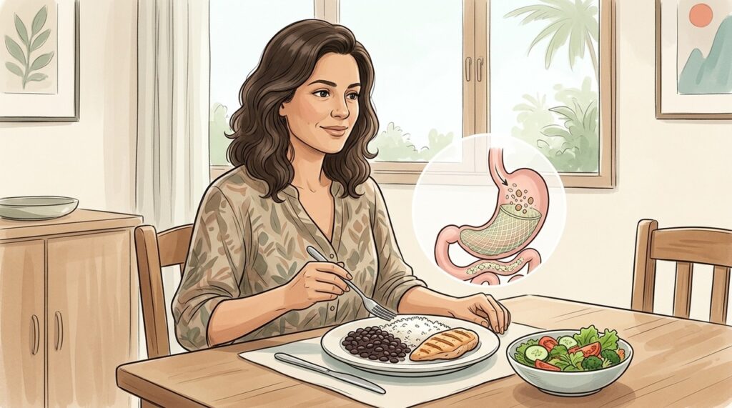 A sequência da refeição pode modificar a resposta glicêmica mesmo com alimentos semelhantes.