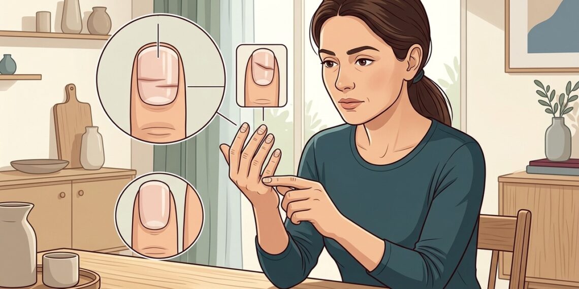 Por que unhas com sulcos horizontais podem revelar algo além de trauma local