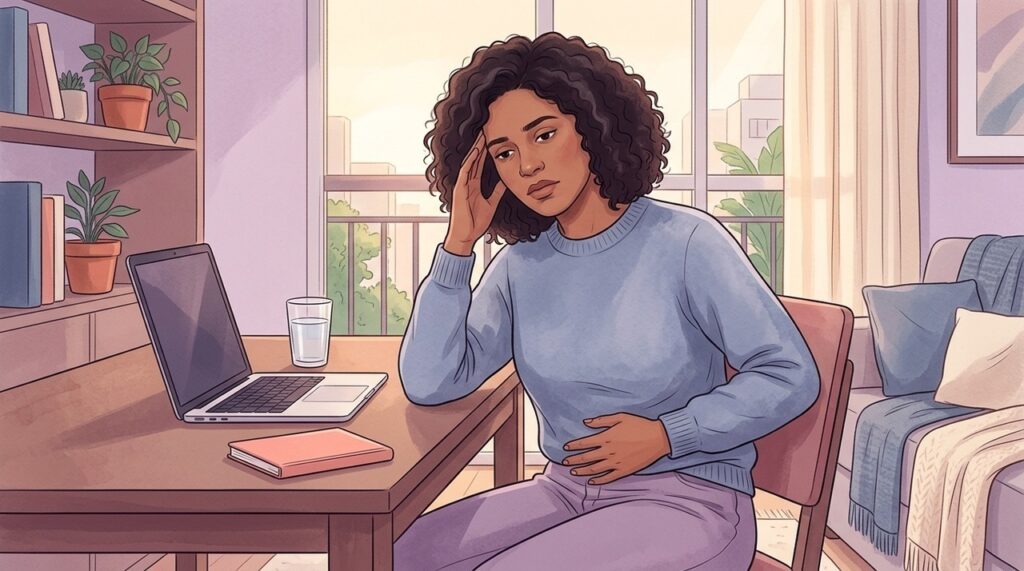 Sintomas pré-menstruais intensos merecem atenção quando interferem no trabalho, estudos ou relacionamentos.