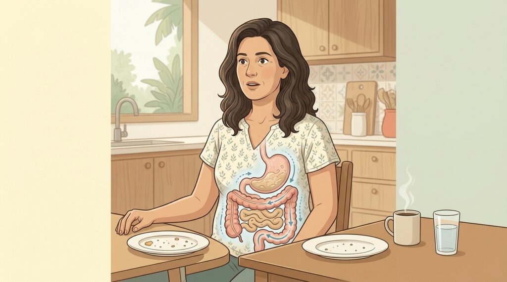 O reflexo gastrocólico aumenta os movimentos do intestino logo após as refeições.