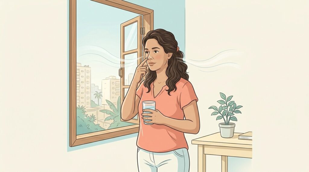 Baixa umidade também altera o muco e a limpeza natural das vias aéreas.