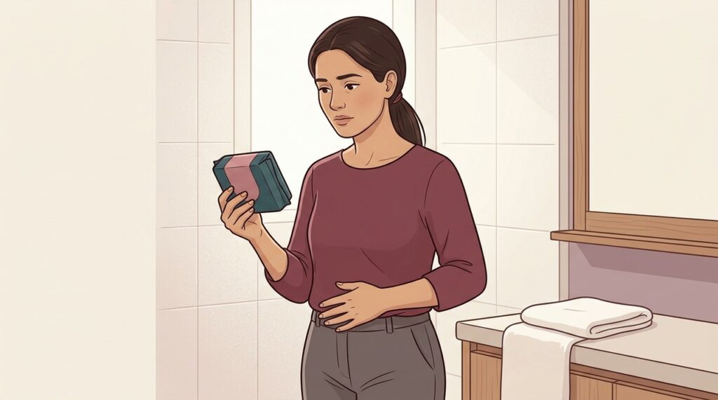 Coágulos grandes com fluxo intenso podem indicar sangramento menstrual excessivo.