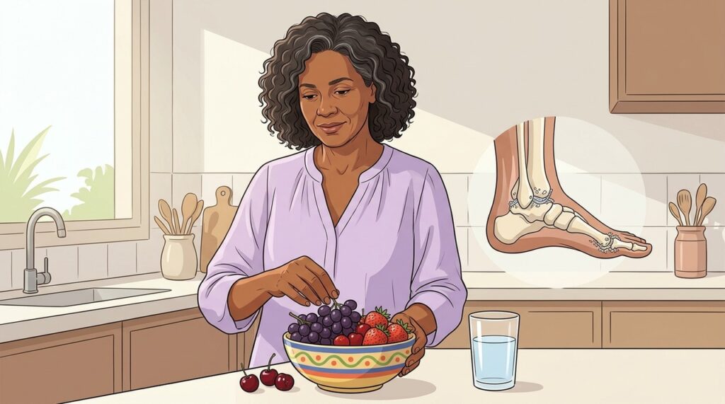 Frutas vermelhas e roxas podem integrar uma alimentação favorável ao controle do ácido úrico.