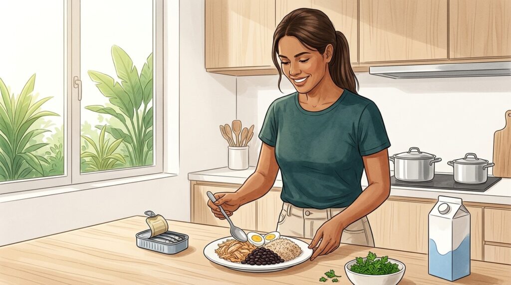 Escolher proteínas acessíveis permite variar o cardápio e controlar melhor os gastos.