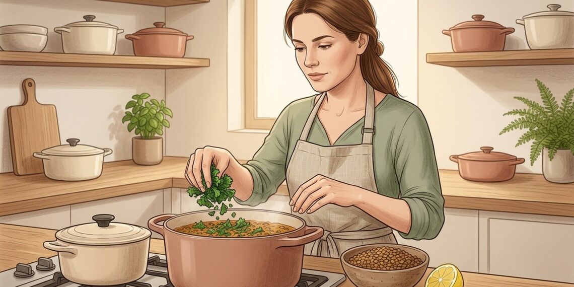 Sopa de lentilha com couve: entenda por que a receita é aliada da saúde feminina após os 30