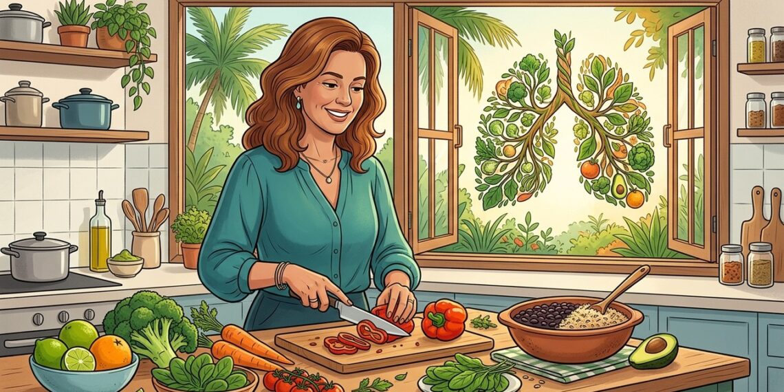 A proteção do pulmão pela alimentação não vem de uma vitamina isolada, mas sim do conjunto de frutas e verduras da rotina