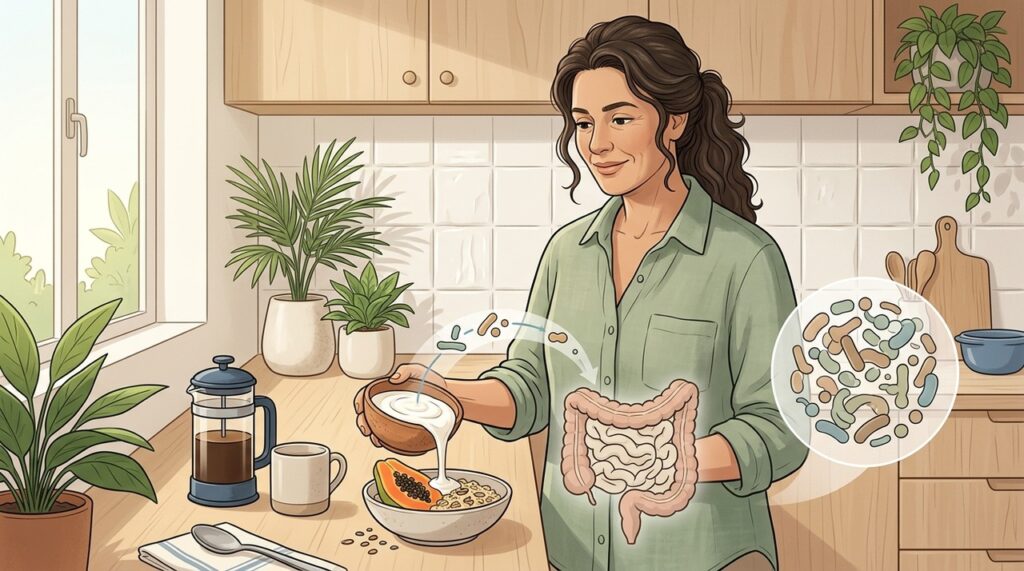 Estudos associam o consumo frequente de iogurte a mudanças discretas na microbiota.