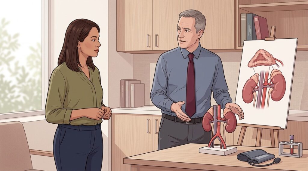 Rins e glândulas suprarrenais participam do equilíbrio hormonal que influencia a pressão arterial.