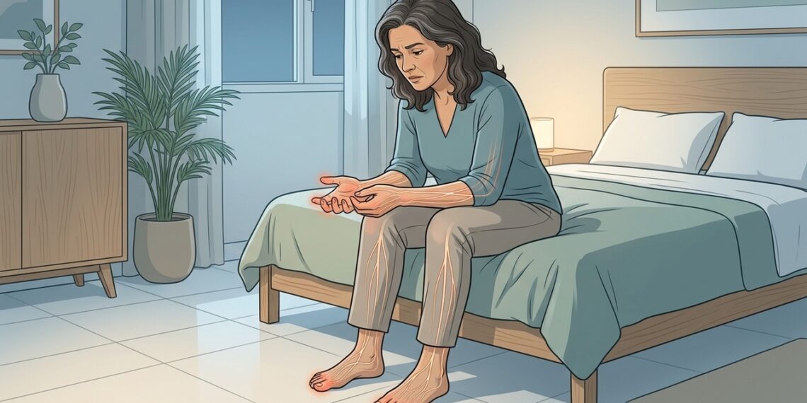 Formigamento constante nas mãos e nos pés sem posição errada não é só circulação: pode indicar neuropatia por diabetes ou deficiência de B12 e pede investigação