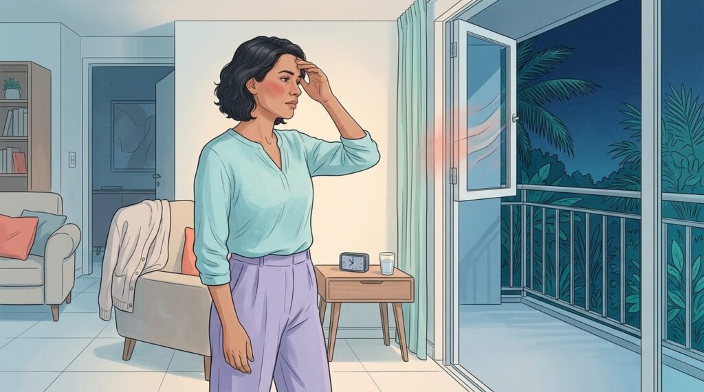 Despertares noturnos e mente agitada podem surgir durante a perimenopausa.