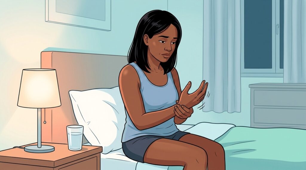 Dormir com o cotovelo flexionado pode aumentar a pressão sobre o nervo ulnar.