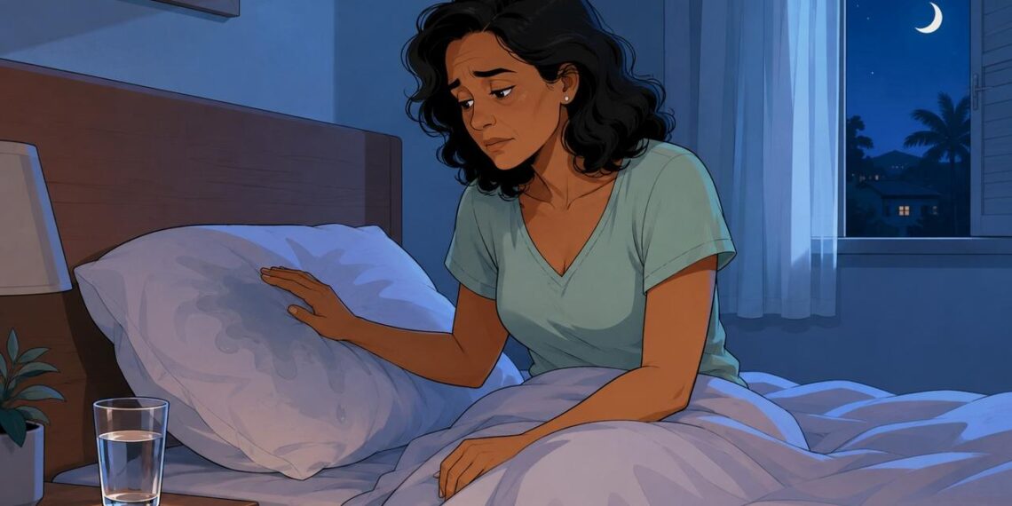 Acordar com suor excessivo no pescoço e no travesseiro com frequência pode ser um sinal de alteração hormonal ou da tireoide