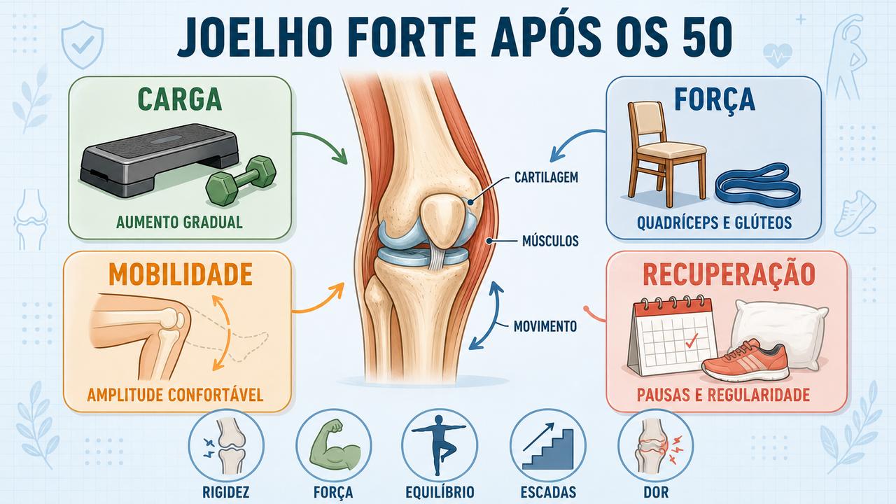Quatro pilares para controlar a artrose de joelho com mais força e mobilidade.