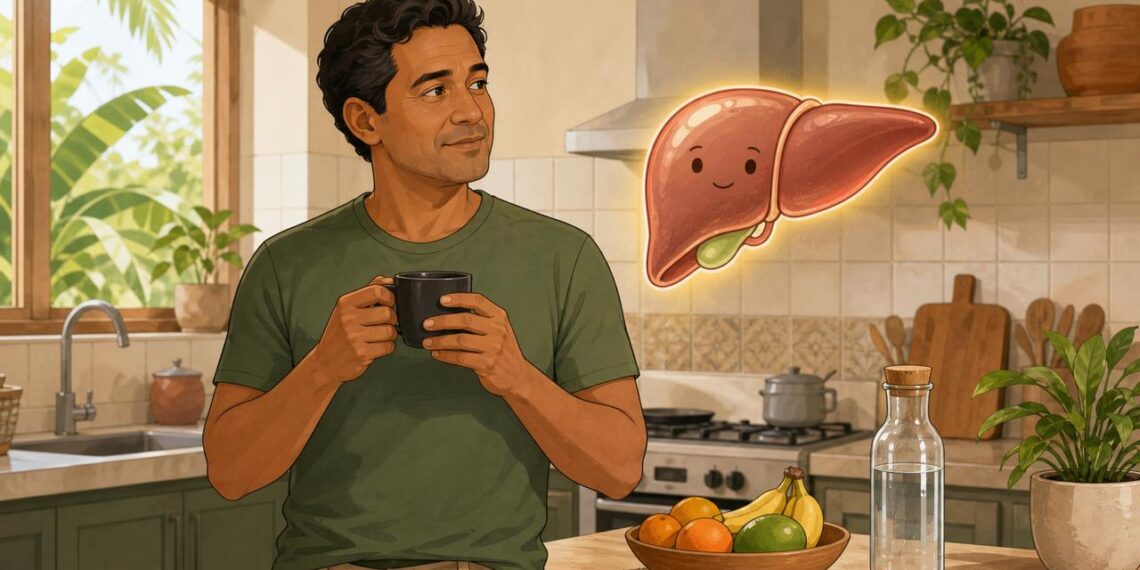 Café pode fazer parte da rotina, mas não substitui cuidados com o fígado.