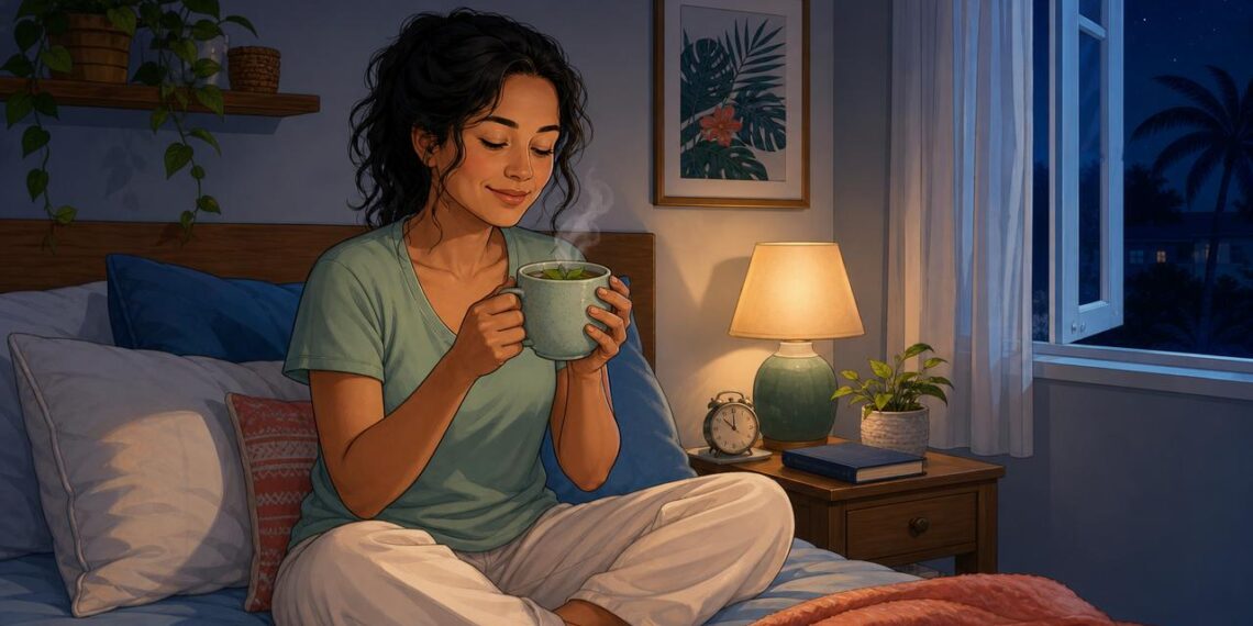 Camomila e erva-cidreira podem reforçar um ritual noturno de relaxamento.