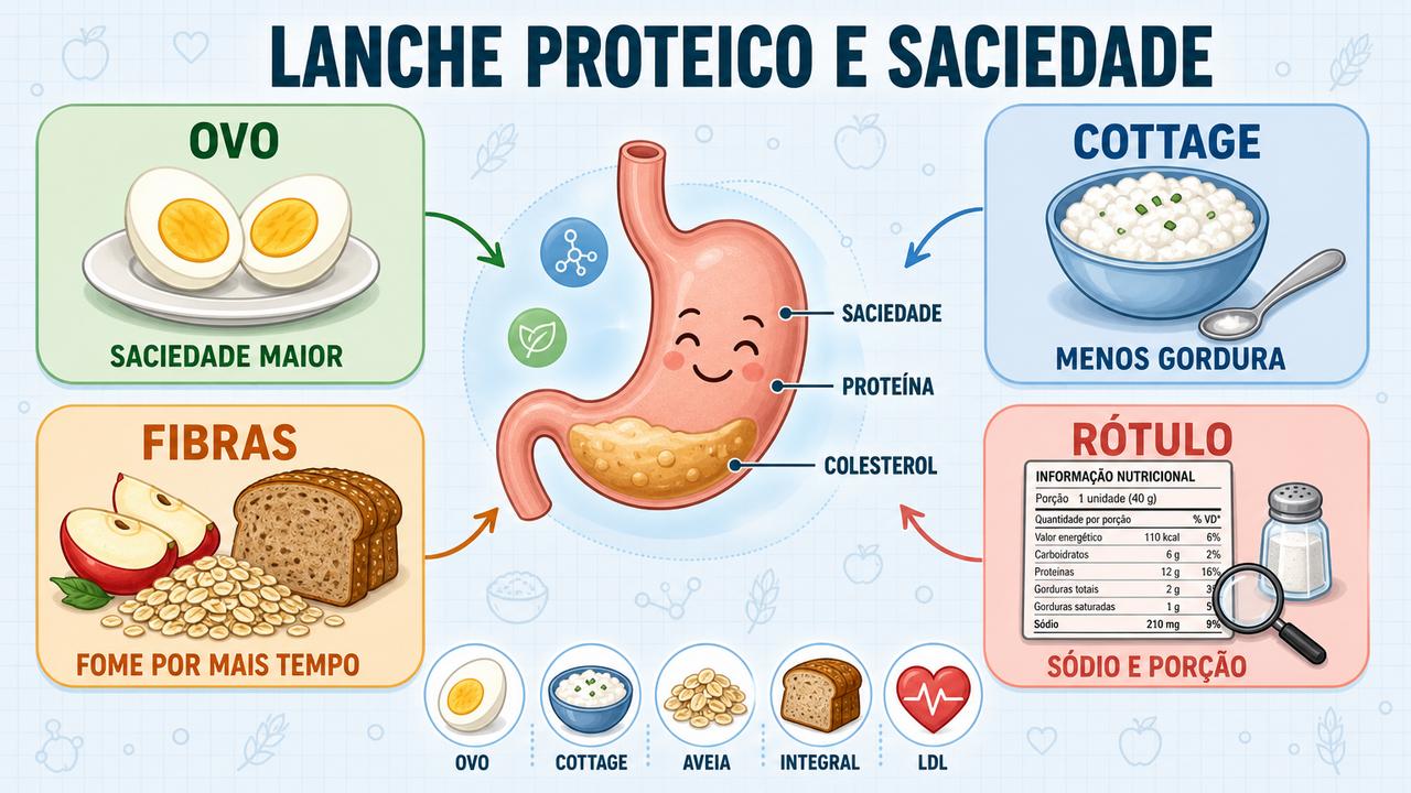 Saciedade, gordura, fibras e rótulo orientam a melhor escolha do lanche.