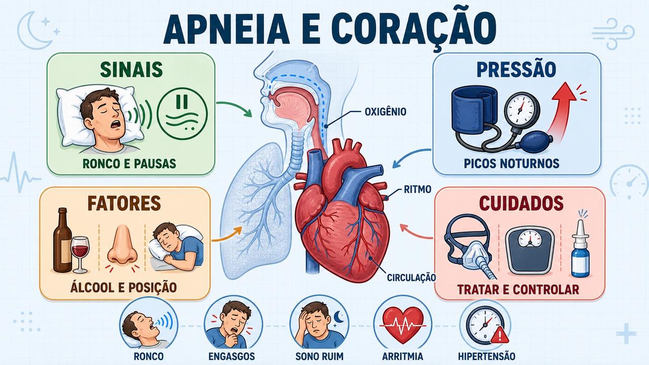 Sinais, fatores, pressão e cuidados ajudam a entender a apneia do sono.