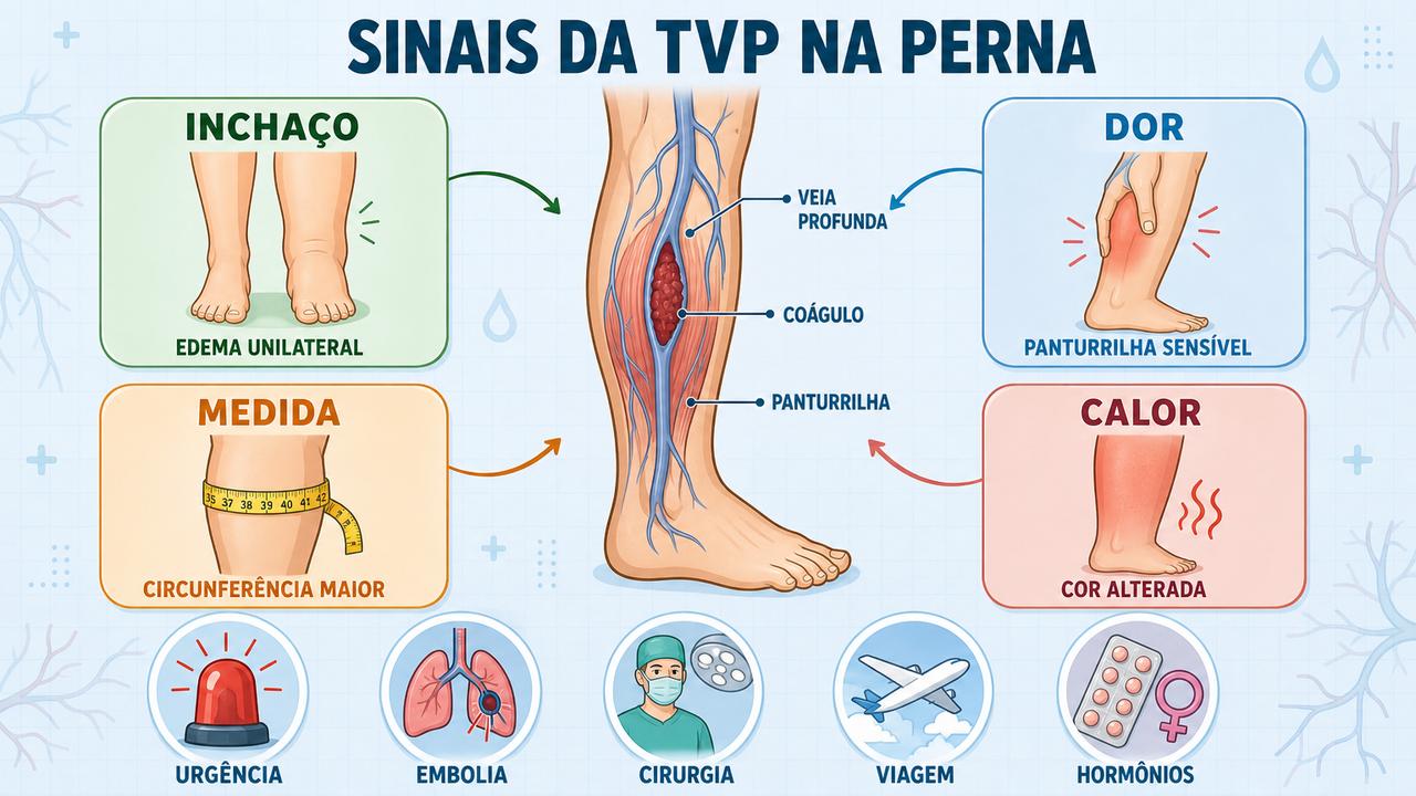 Os quatro sinais de alerta da TVP que exigem avaliação médica rápida.