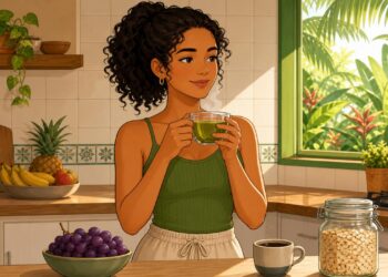 Uva, café e chá-verde entram na rotina, mas o intestino responde ao conjunto.