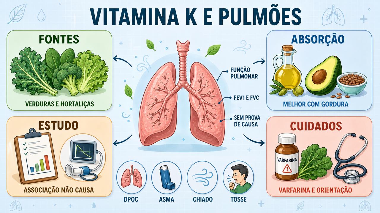 Fontes, absorção, limites do estudo e cuidados com vitamina K.