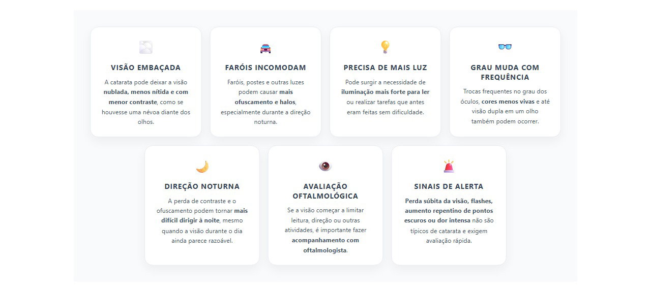 Catarata: sinais que podem piorar a visão à noite