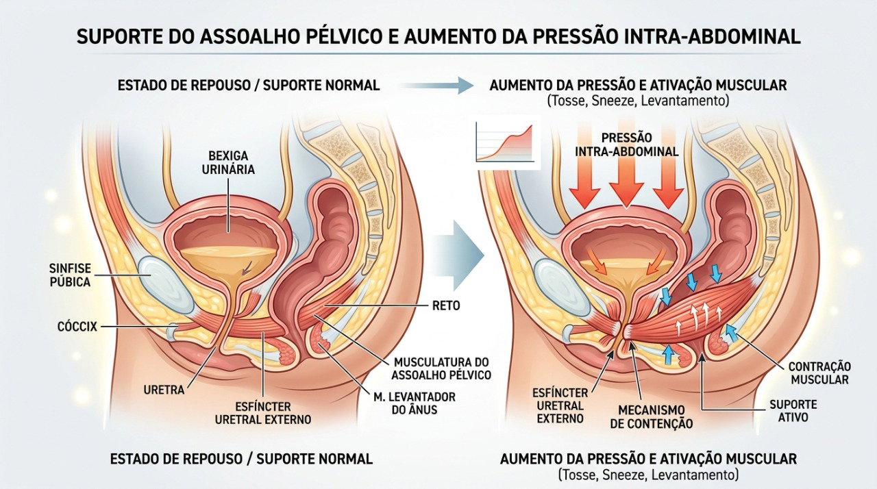 O fortalecimento do assoalho pélvico pode ajudar a melhorar o controle urinário em casos de incontinência de esforço.
