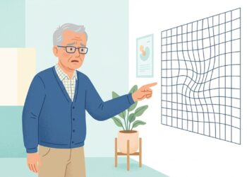 Linhas retas que passam a parecer tortas ou onduladas podem indicar alteração na região central da retina.
