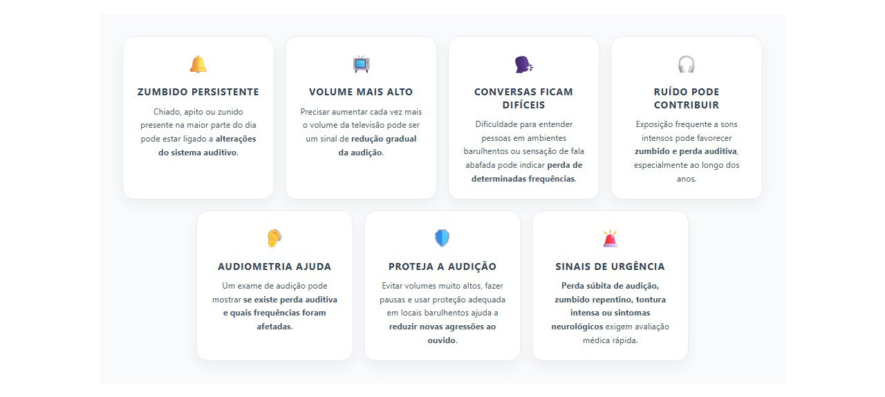 Zumbido constante e perda auditiva: sinais que merecem avaliação