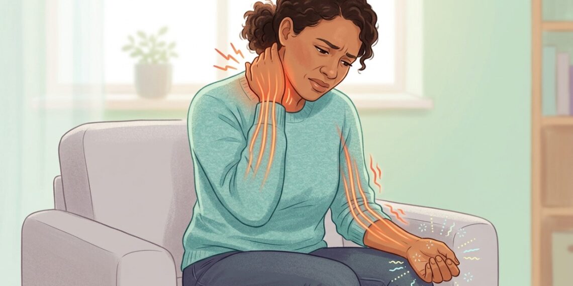 Dor no pescoço que desce para o braço com formigamento pode indicar irritação ou compressão de um nervo cervical.