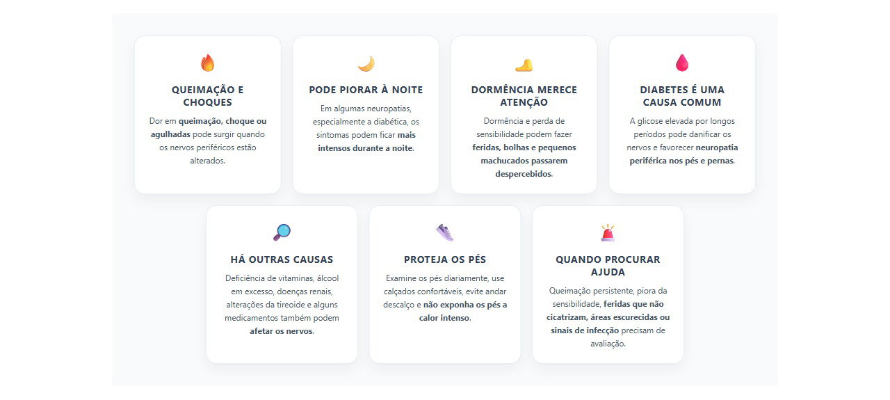 Queimação nos pés à noite pode ser sinal de neuropatia
