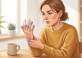 Dedos que ficam brancos ou arroxeados no frio podem estar relacionados ao fenômeno de Raynaud.