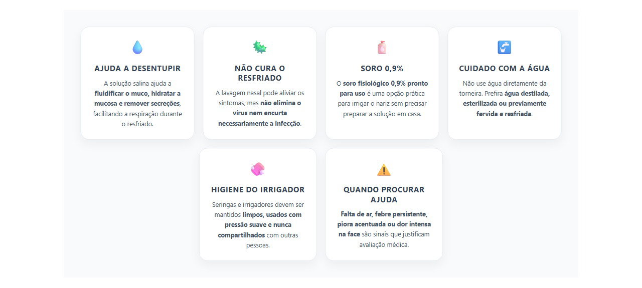 Lavagem nasal no resfriado: como usar o soro com segurança