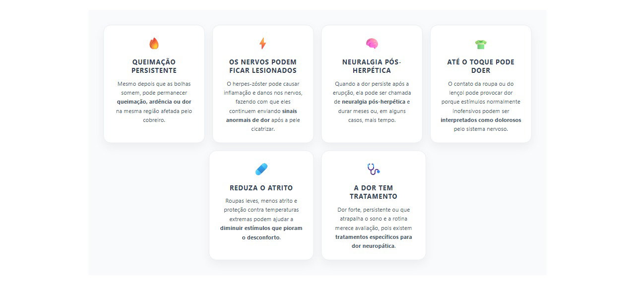 Dor depois do cobreiro: por que a pele pode continuar queimando