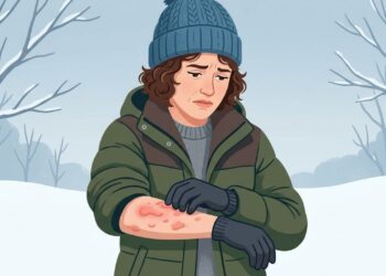 A exposição ao frio pode provocar placas, coceira e inchaço em pessoas com urticária ao frio.