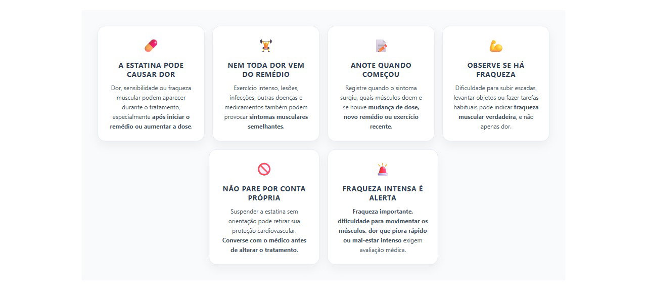 Dor muscular com estatina: quando o sintoma merece atenção