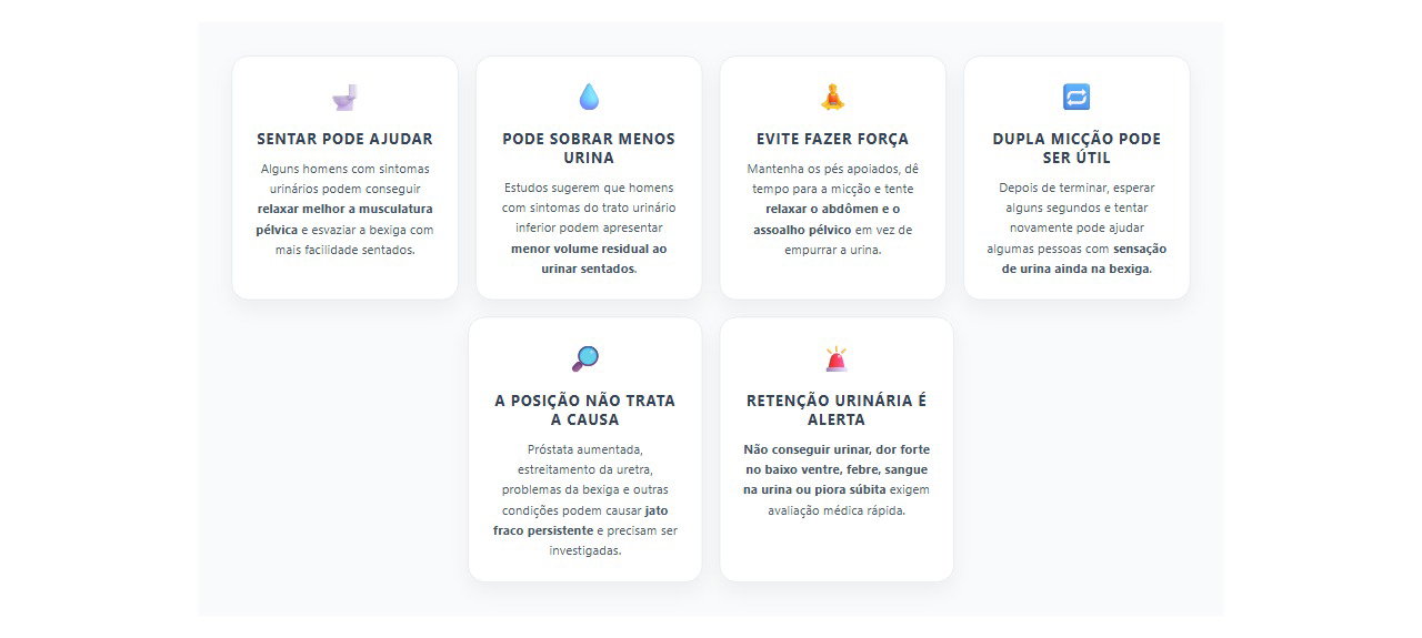 Jato fraco ao urinar: sentar pode ajudar alguns homens a esvaziar melhor a bexiga