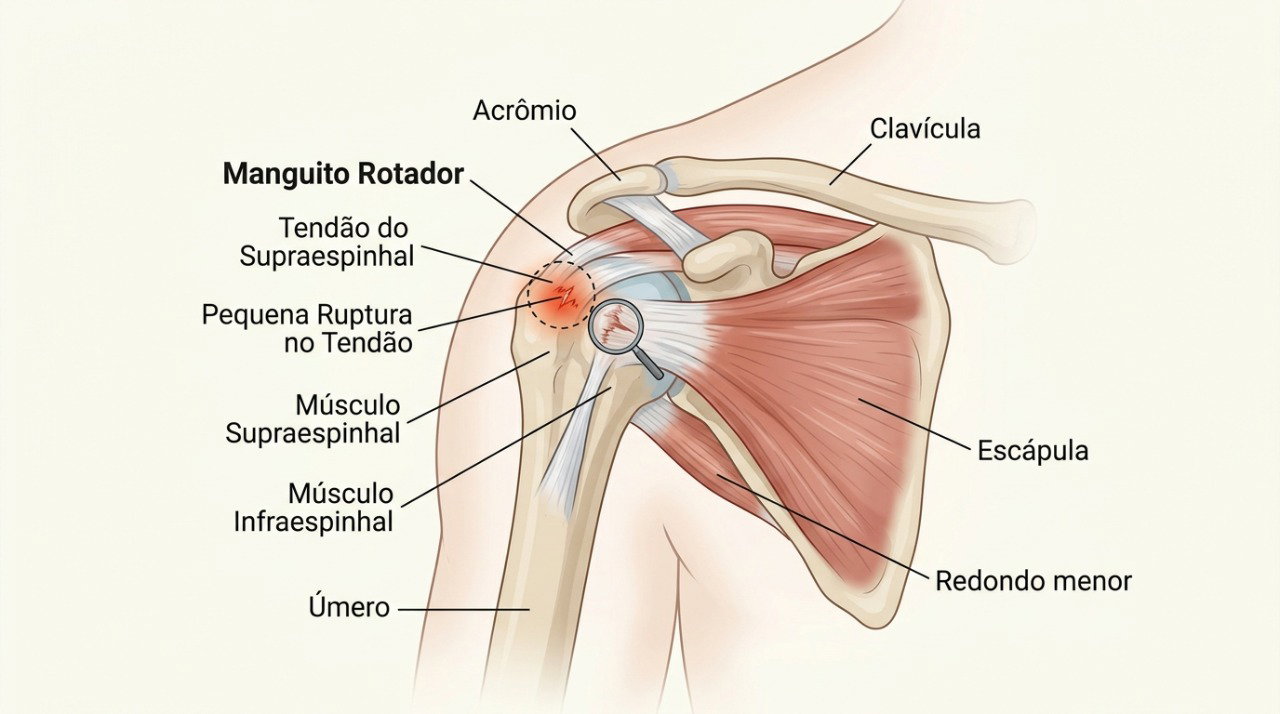 O tamanho da ruptura e o grau de perda de força ajudam a definir se o tratamento pode ser conservador ou cirúrgico.