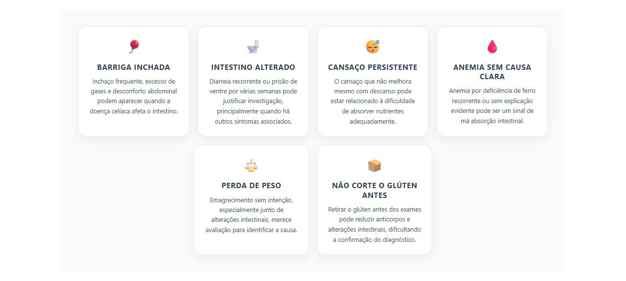 Sinais que podem levantar suspeita de doença celíaca