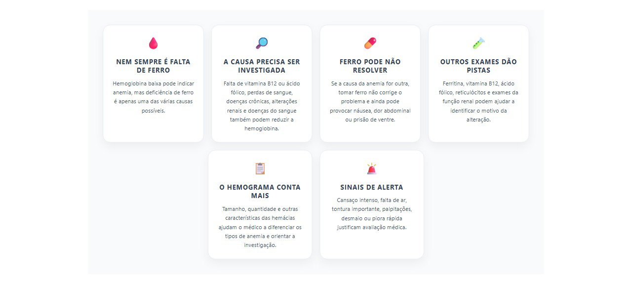 Hemoglobina baixa: por que o ferro nem sempre é a solução