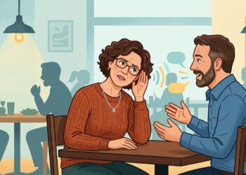 Dificuldade para entender conversas em ambientes barulhentos pode ser um sinal inicial de perda auditiva.