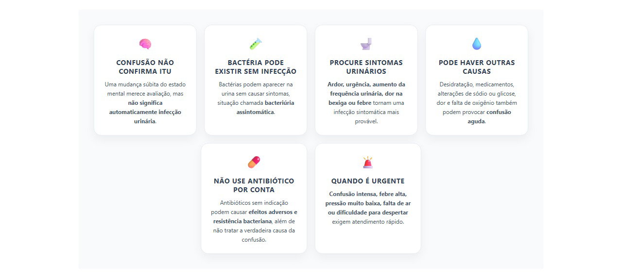 Confusão no idoso: 6 pontos antes de culpar a infecção urinária