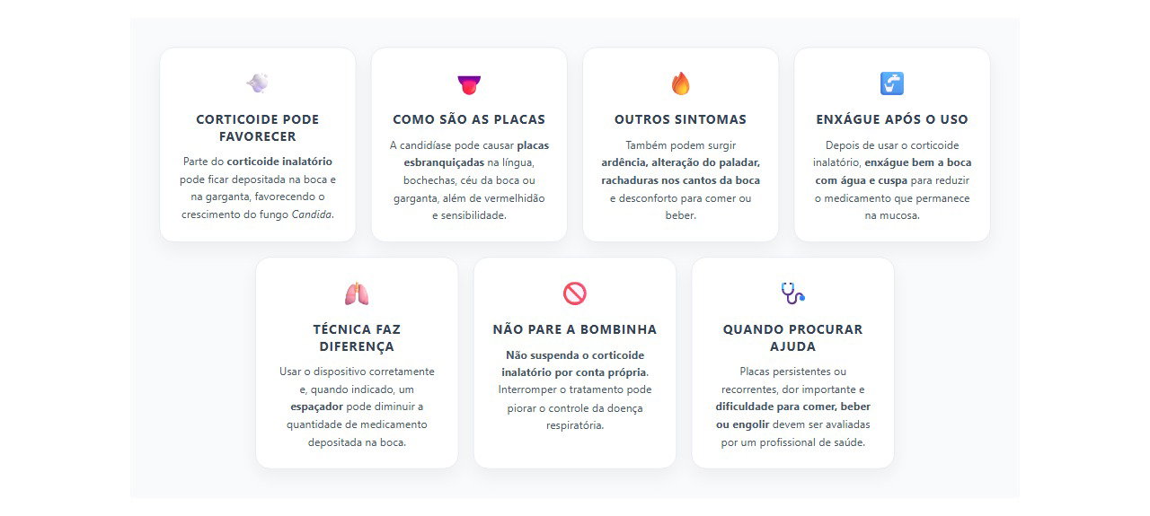 Placas brancas após a bombinha? Veja como reduzir o risco
