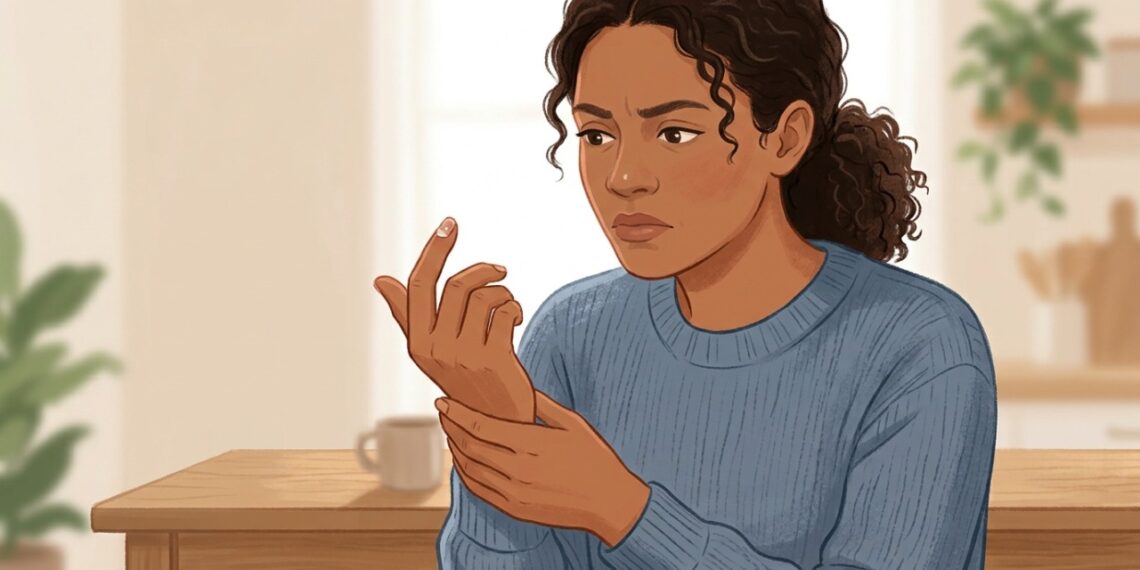 O descolamento da unha pode ocorrer por trauma, micose, psoríase ou agressões repetidas durante a manicure.
