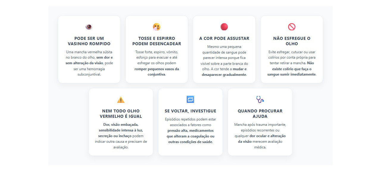 Mancha vermelha no olho? Veja quando pode ser um vasinho rompido