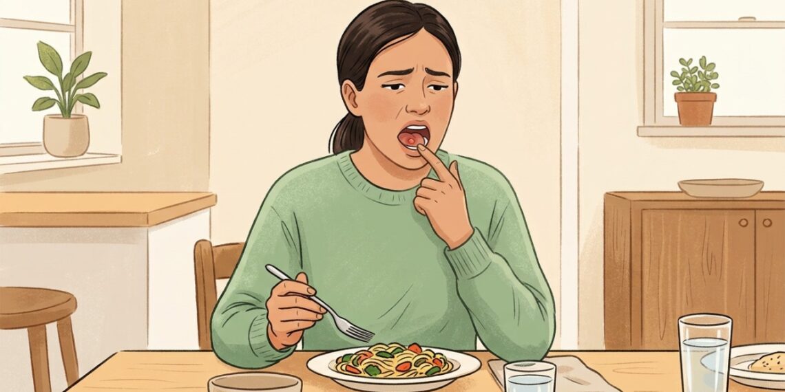 Inchaço debaixo da língua que piora ao comer pode estar relacionado ao bloqueio da saída da saliva.