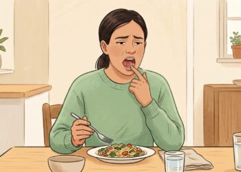 Inchaço debaixo da língua que piora ao comer pode estar relacionado ao bloqueio da saída da saliva.