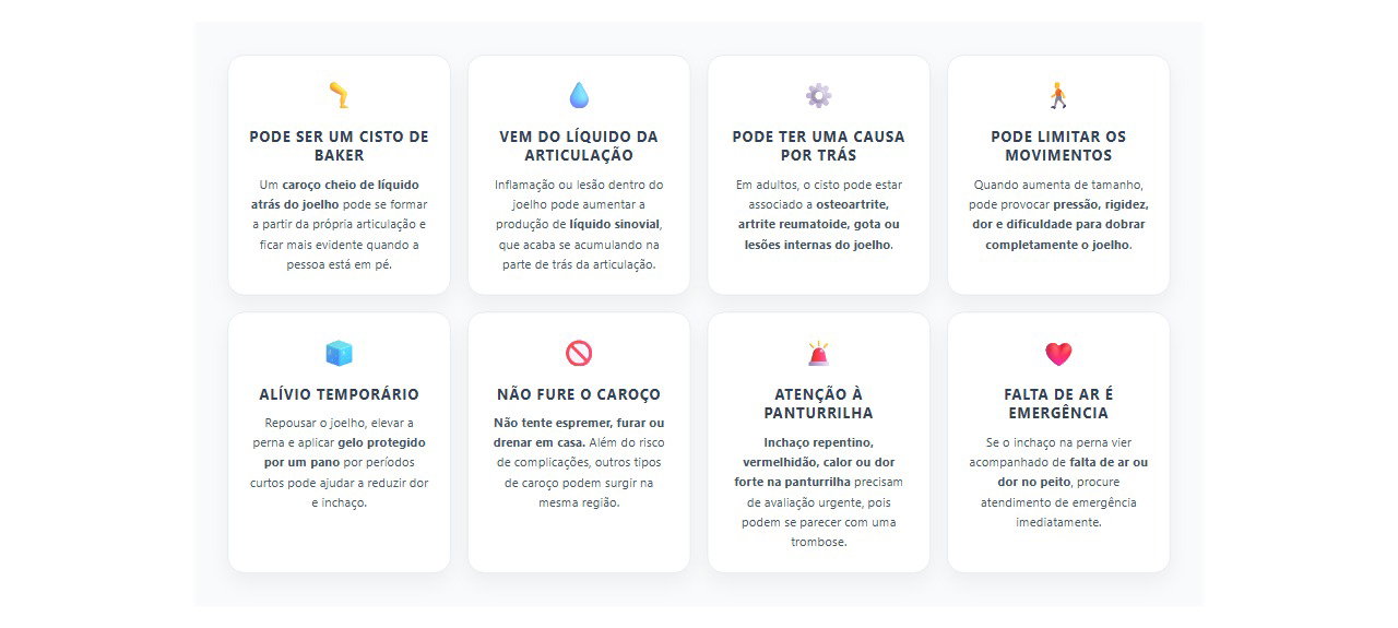 Caroço atrás do joelho? Pode ser um cisto de Baker