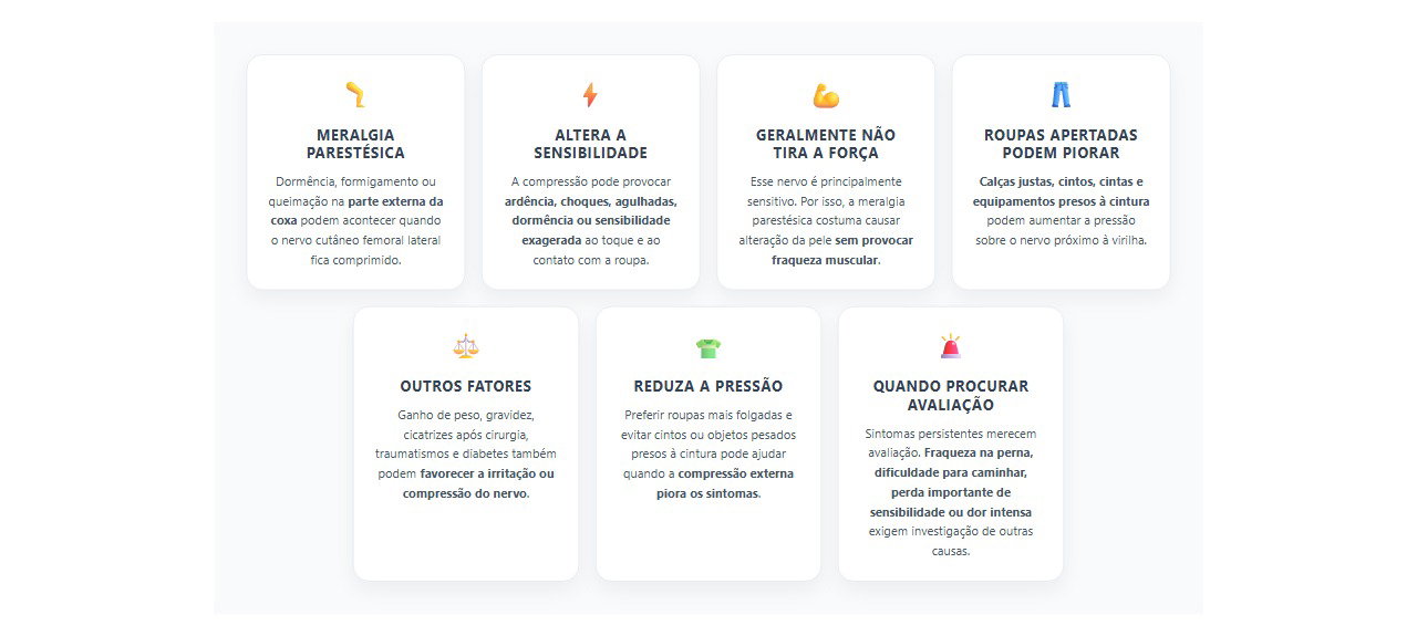 Dormência e queimação na parte de fora da coxa? Pode ser um nervo comprimido